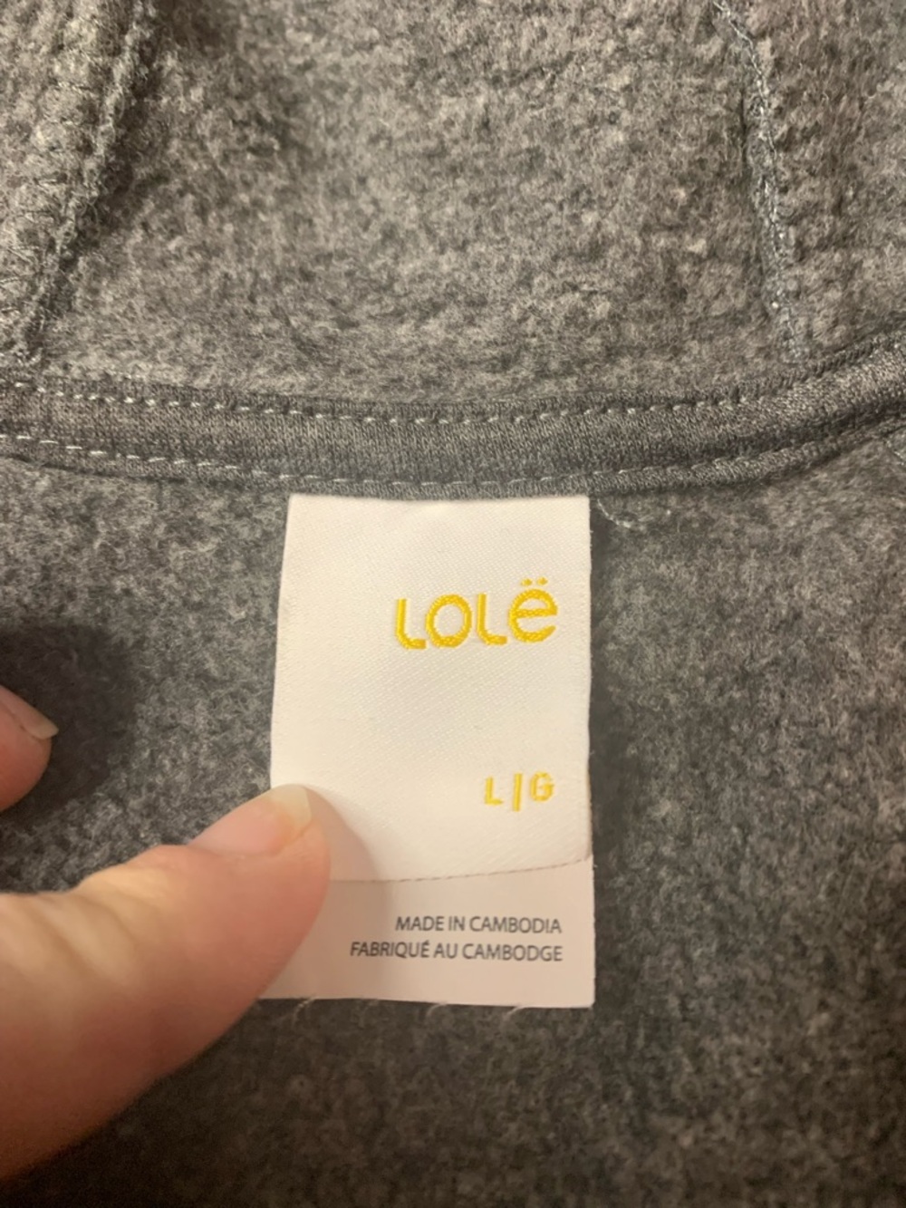 Lolë Grey Full Zip Hoodie with Thumbholes - Size Large - Picture 2 of 9
